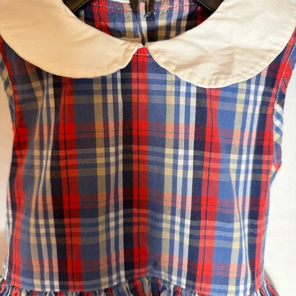 Pennymeade Collection Sagamore Hill Cotton Plaid Girls Boutique Dress Size 5 - Picture 2 of 5